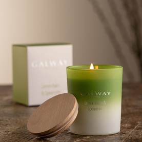 Lemon Balm & Spearmint Small Wooden Lid Jar Candle