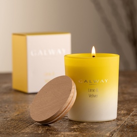 Lime & Vetiver Small Wooden Lid Jar Candle