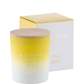 Lime & Vetiver Small Wooden Lid Jar Candle