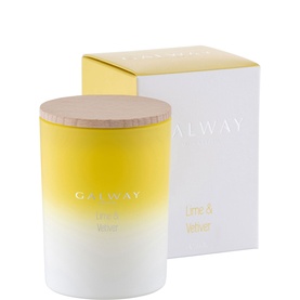 Lime and Vetiver Large Wooden Lid Jar Candle