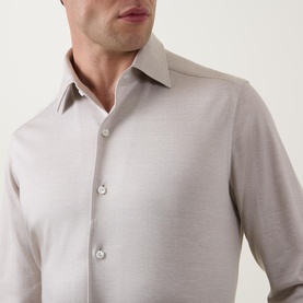 Silk-Linen Regular Fit Casual Shirt