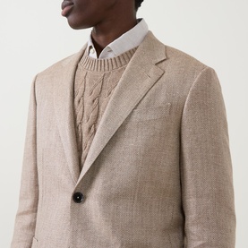 Textured Single Breasted Blazer
