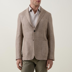 Prince of Wales Check Single-Breasted Blazer