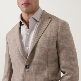 Prince of Wales Check Single-Breasted Blazer