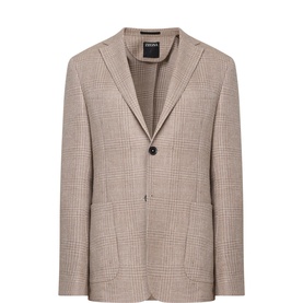 Prince of Wales Check Single-Breasted Blazer