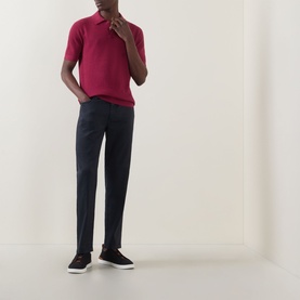 Jacquard Stitch Polo Shirt