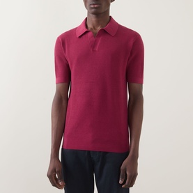 Jacquard Stitch Polo Shirt
