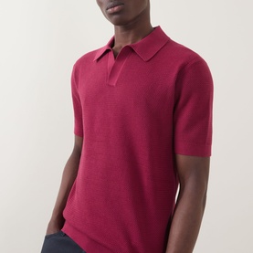 Jacquard Stitch Polo Shirt