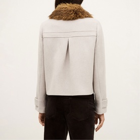 Terry Faux Fur Collar Coat
