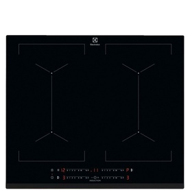 Electrolux 60cm 4 Cooking Zones Induction Hob in black with touch controls and four zone indicators on glass surface
