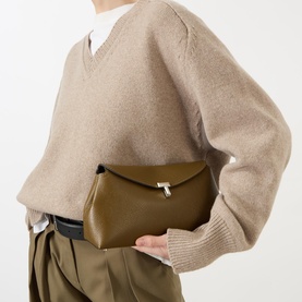 T-Lock Leather Clutch