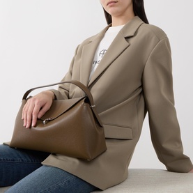 T-Lock Leather Top Handle Bag