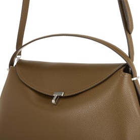 T-Lock Leather Top Handle Bag