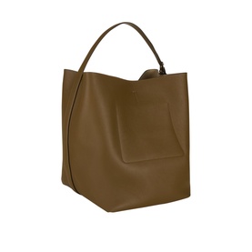 Belted Grained Leather Tote Bag