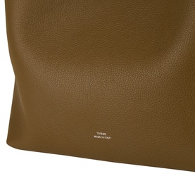 Belted Grained Leather Tote Bag