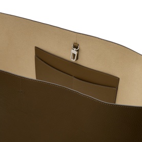 Belted Grained Leather Tote Bag