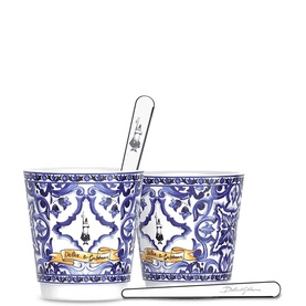 Dolce&Gabbana Porcelain Cups and Stirrer Set - Mediterranean Blue