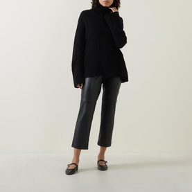 Polsmic Faux Leather Cropped Trousers