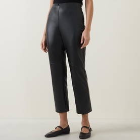 Polsmic Faux Leather Cropped Trousers