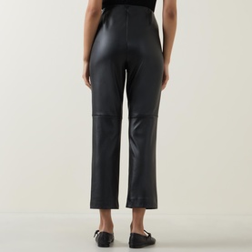 Polsmic Faux Leather Cropped Trousers