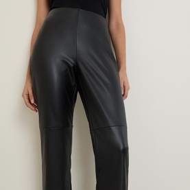 Polsmic Faux Leather Cropped Trousers