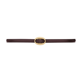 Narrow Oval Buckle Logo Belt