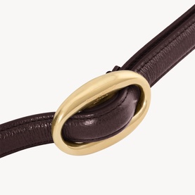 Narrow Oval Buckle Logo Belt