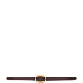 Narrow Oval Buckle Logo Belt