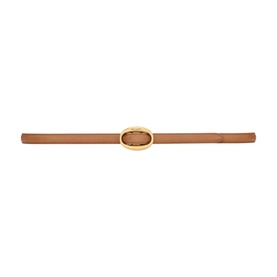 Narrow Oval Buckle Logo Belt