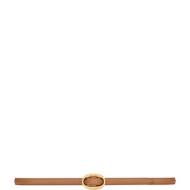 Narrow Oval Buckle Logo Belt