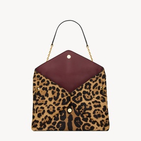 Envelope Large Leopard Print Shoulder Bag