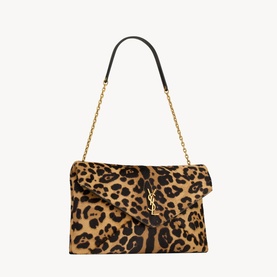 Envelope Large Leopard Print Shoulder Bag
