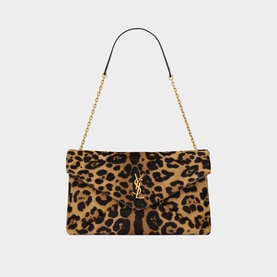 Envelope Large Leopard Print Shoulder Bag
