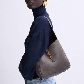 Le 5 &Agrave; 7 Supple Small Suede Hobo Bag