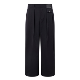 Mid-Rise Wide Leg Casual Trousers