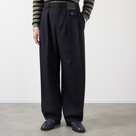 Mid-Rise Wide Leg Casual Trousers