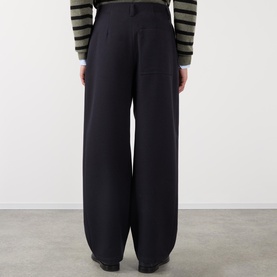 Mid-Rise Wide Leg Casual Trousers