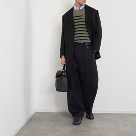Mid-Rise Wide Leg Casual Trousers