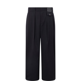 Mid-Rise Wide Leg Casual Trousers