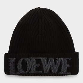 Ribbed Logo Beanie Hat