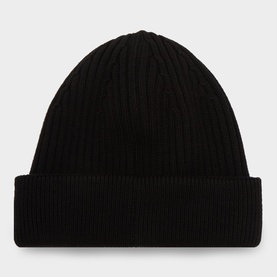 Ribbed Logo Beanie Hat
