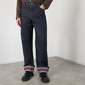 Striped Cuff Jeans