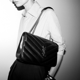 Loulou Medium Quilted Suede Chain Bag