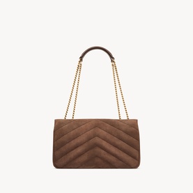 Loulou Medium Quilted Suede Chain Bag
