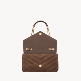 Loulou Medium Quilted Suede Chain Bag