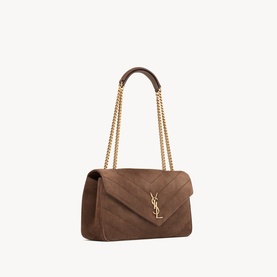 Loulou Medium Quilted Suede Chain Bag