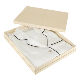 Contrast Trim Silk Pyjama Set