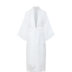 Tie-Fastening Silk Robe