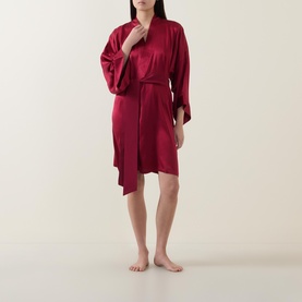 Tie-Fastening Silk Robe