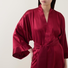 Tie-Fastening Silk Robe